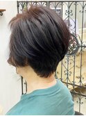 30代40代50代ナチュラルショートボブx小顔ひし形
