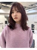 韓国ヘアーハッシュカットレイヤーカットグレージュブリーチ無し