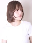 デザインカラーレイヤーカットウェットヘアオリーブベージュ0706