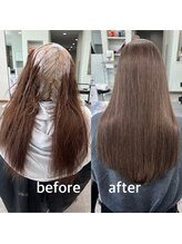 ガルボヘアー 桟橋店(garbo hair) オリーブベージュ　ベージュカラー　ハイトーン　ケアブリーチ
