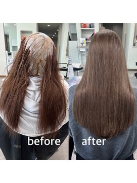 ガルボヘアー 桟橋店(garbo hair) オリーブベージュ　ベージュカラー　ハイトーン　ケアブリーチ