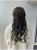 10代20代30代◎ツインテールモテ髪お花アレンジ