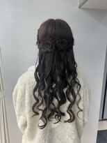 10代20代30代◎ツインテールモテ髪お花アレンジ