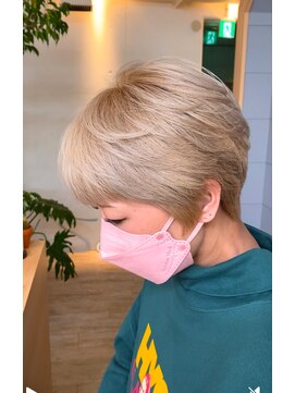 ソイア 春日井店(Soea) ケアブリーチ　ジンジャーグレージュ　40代　白髪ぼかし