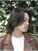 渋谷メンズミディアムパーマメンズボブ緩めスパイラルパーマ