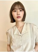 切りっぱなしボブ/マロンベージュ/トリートメントストレート