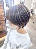 熊本ショート　コントラストハイライト　熊本美容室　熊本上通り