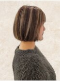 30代40代50代大人可愛い丸みミディ白髪ぼかし×ショコラブラウン