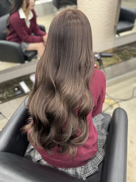 ペレ 栄 アネックス(PELE栄ANNEX) 韓国 くびれロング レイヤー ワンホンヘア 小顔前髪