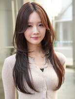 ソワネ 表参道(soigne)&nbsp;韓国風ニュアンスレイヤーカットミルクティーベージュ20代30代