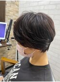デザインカラー／レイヤーカット/ウエットヘア/オリーブベージュ
