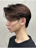 メンズセンターパートニュアンスパーマ毛流れ縮毛矯正刈り上げ