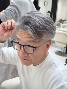 バース 梅田中崎町店(BIRTH) 50代40代白髪ぼかしシルバーメッシュバレイヤージュ