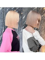 リノ(RLINO)&nbsp;【名古屋/栄】ボブカット/ブリーチ/ミルクティーベージュ