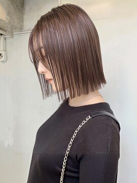 ノラギンザユー(NORA GINZA/U) 切りっぱなし外ハネボブ艶暗髪シースルーバング