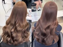 色落ちまで可愛いブリーチなしダブルカラー[栄/顔周りレイヤーカット/髪質改善縮毛矯正/韓国ヘア/学割U24]