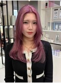 19000_ピンクラベンダーアッシュパープルアッシュハッシュカット