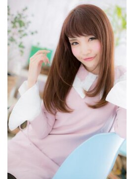 ミック ヘアアンドメイク アップ 駒込店(miq Hair&Make up) 大人かわいいシースルーバング透明感ピンクベージュc1