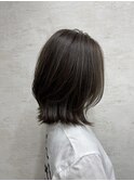 白髪染め×ハイライト×ミディアム