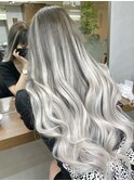 ダークグレー×ホワイトアッシュ☆シールエクステグラデーション