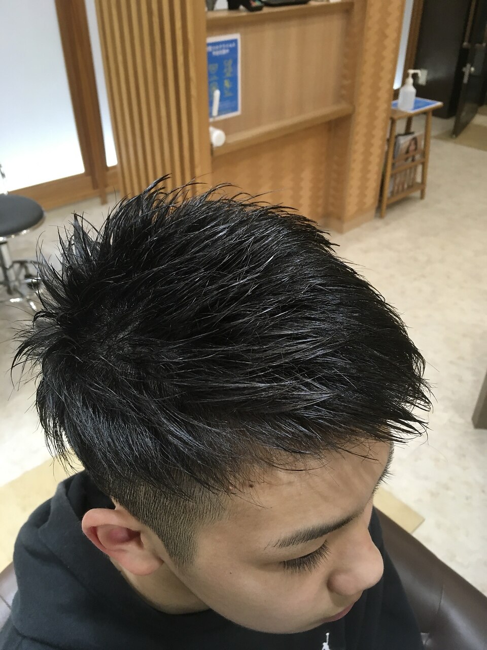 仙台D グレイヘア ツーブロック サイドパート 吉川晃司style