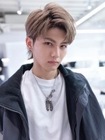 イオ 本厚木(io)&nbsp;メンズハイトーンカラーアップバングツーブロックモテ髪