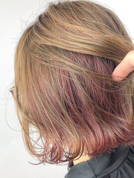 フルショウ 栄店(FURUSHO) インナーカラー　モーヴピンク　ダークレッド　ボブ