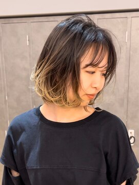 ジアン バイ ミルボン NU茶屋町+(GIEN by milbon) ミディアムボブ/エンドカラー