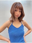 梶原指名　ワイドバング/韓国ヘア/ブルーブラック/外ハネボブ