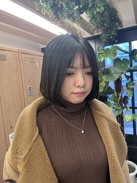 韓国風/まるっとボブ/ボブヘア/暗髪スタイル/西新/百道浜