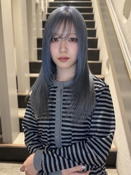 ニューヨークニューヨーク 三宮店(NYNY) 水色カラー/シースルー前髪/ブルーカラー/ロングレイヤー