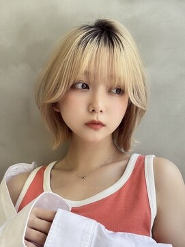 ロンドルーチェ 心斎橋(Lond luce) ダークアッシュ/ミディアムレイヤーカット［髪質改善/縮毛矯正］