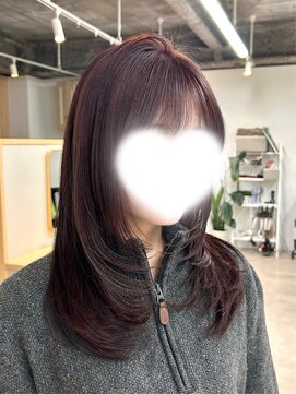 トト 船橋店(toto.) ◇ココアブラウンボルドーミディアムレイヤーウルフカット[船橋]