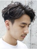 梅田フェザーショートフェザーパーマセンターパートウルフゆるめ
