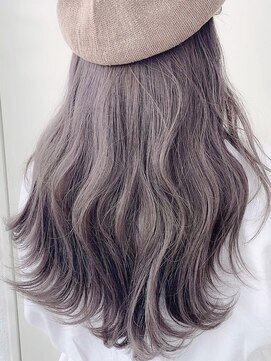 ジーナ 渋谷駅前(Zina) エアリーミディショートパーマ黒髪ホワイトアッシュ