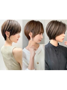 前髪と顔周りで創る小顔ショート。一人ひとりの’似合う’を計算した黄金比のデザインをご提供。[横浜]