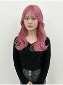 【色落ちがブロンド】ホワイトピンク