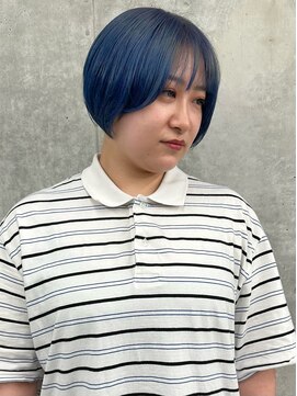 モリオ(morio) ＊かわいい愛されブルーカラー寒色系カラー前髪あり30代40代2