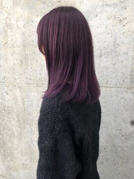 アミックス ヘアワークス 本店(AMIX hair works) 紫をしっかり入れた艶髪レッドバイオレット