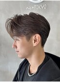 メンズ/センターパート/ニュアンスパーマ/シースルーマッシュ