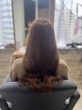 リーオオサカ(Lee Osaka) オレンジブラウン×コテ巻き×東芽生