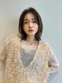 くびれボブ/根元パーマ/前髪パーマ/小顔ヘア/シースルー前髪