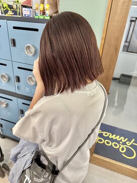 ヒビヲ(HIBIO) ショートボブ切りっぱなしボブタッセルボブブリーチなし韓国ヘア