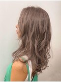 ブリーチなし、ミルキーベージュ×外国人風ラフレイヤー　YUKA