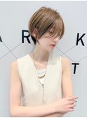 大人ショート/縮毛矯正/学割U24/ブルーカラー/くすみベージュ