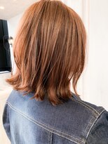 キャアリー(Caary)&nbsp;福山市ヘアカラー人気caary外ハネ　ラベージュ/ピンクベージュ