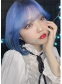 パープルカラー、ボブ、韓国ボブ