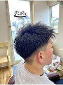 フロントツーブロックのベリーショート