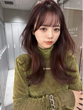 サイン 表参道(SIGN) 韓国ヘアイメチェンハッシュカット似合わせカットレッドブラウン