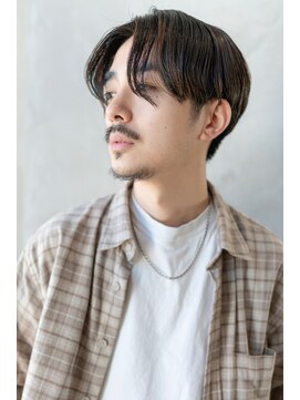 ハバナ 渋谷(HAVANA) アッシュブラック/センターパート/刈り上げ/ツーブロック